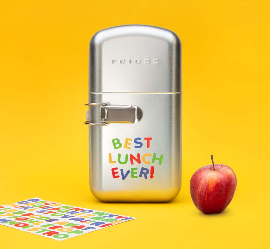 Fridge Lunchbox With Magnet Style Stickers