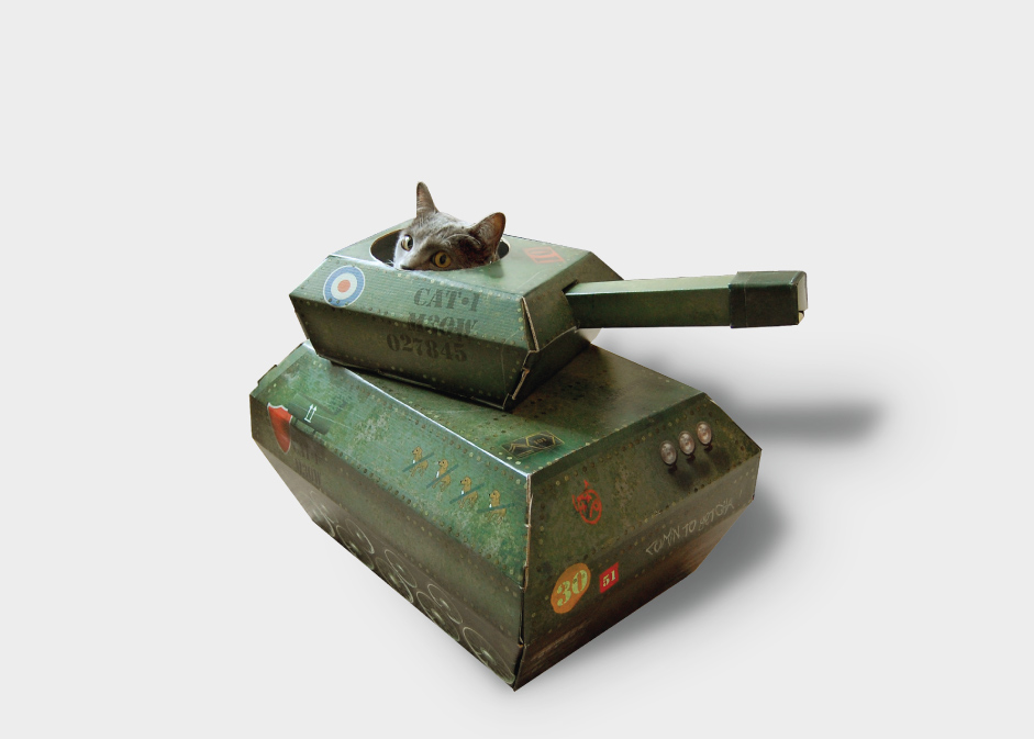 Cat Tank Cardboard Playhouse
