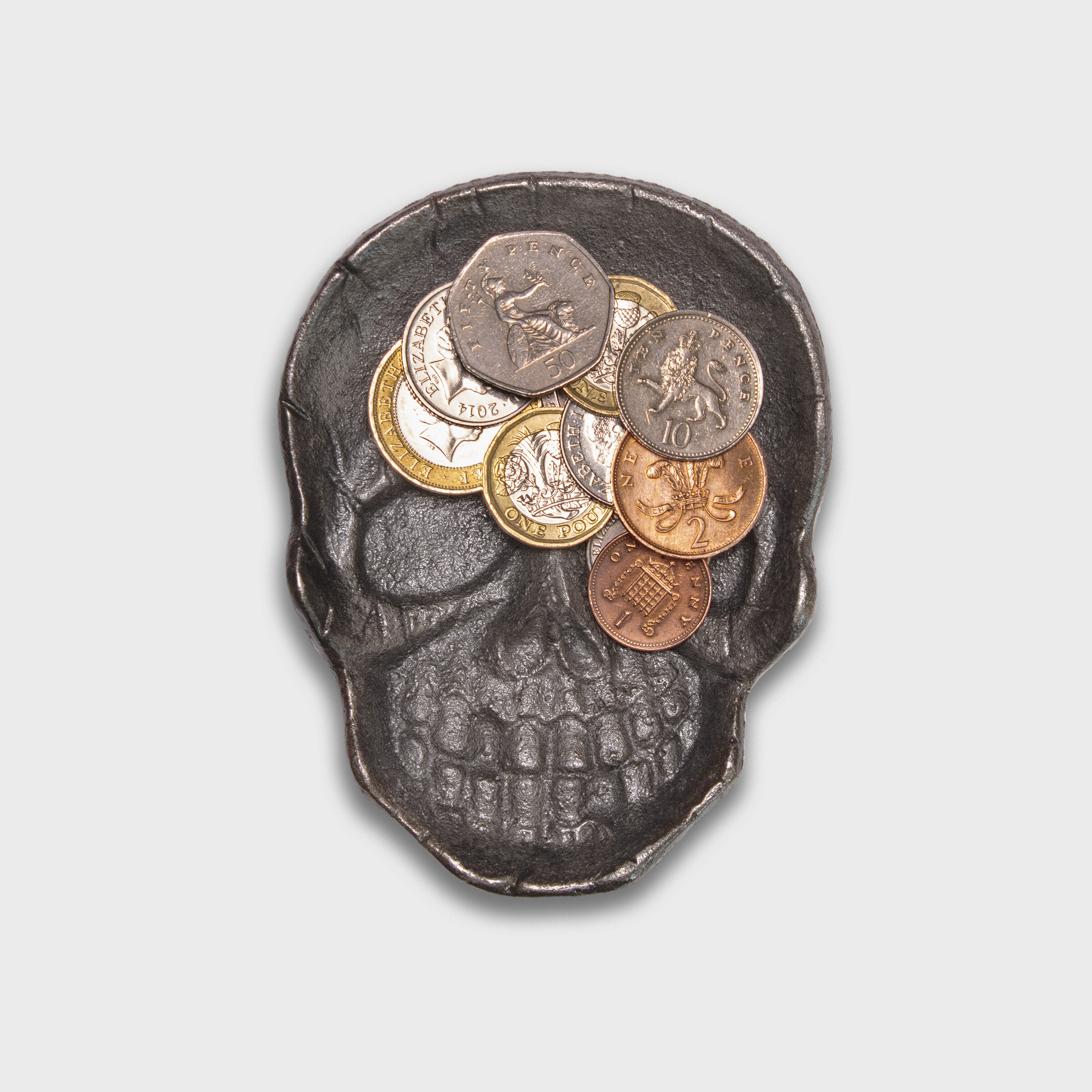 Cast Iron Skull Coin Tray