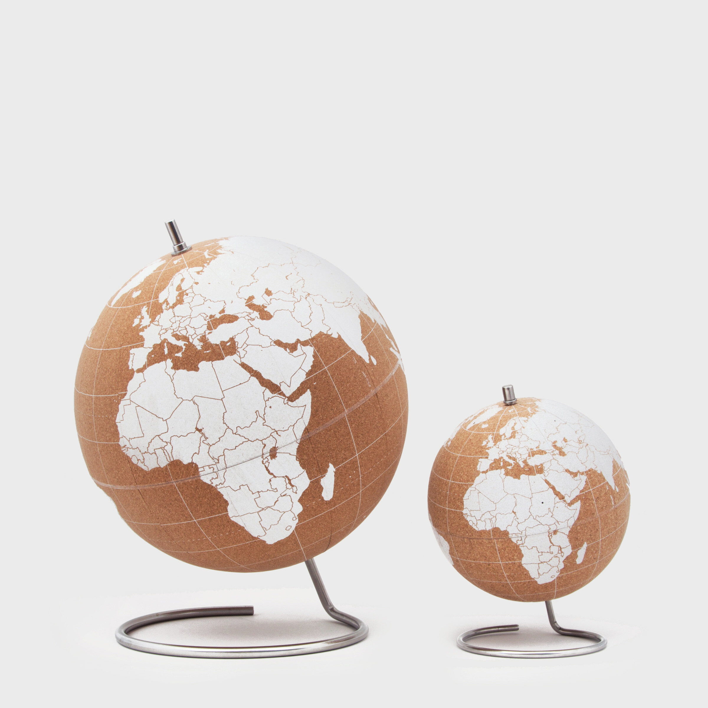 Large and Small Cork Globes