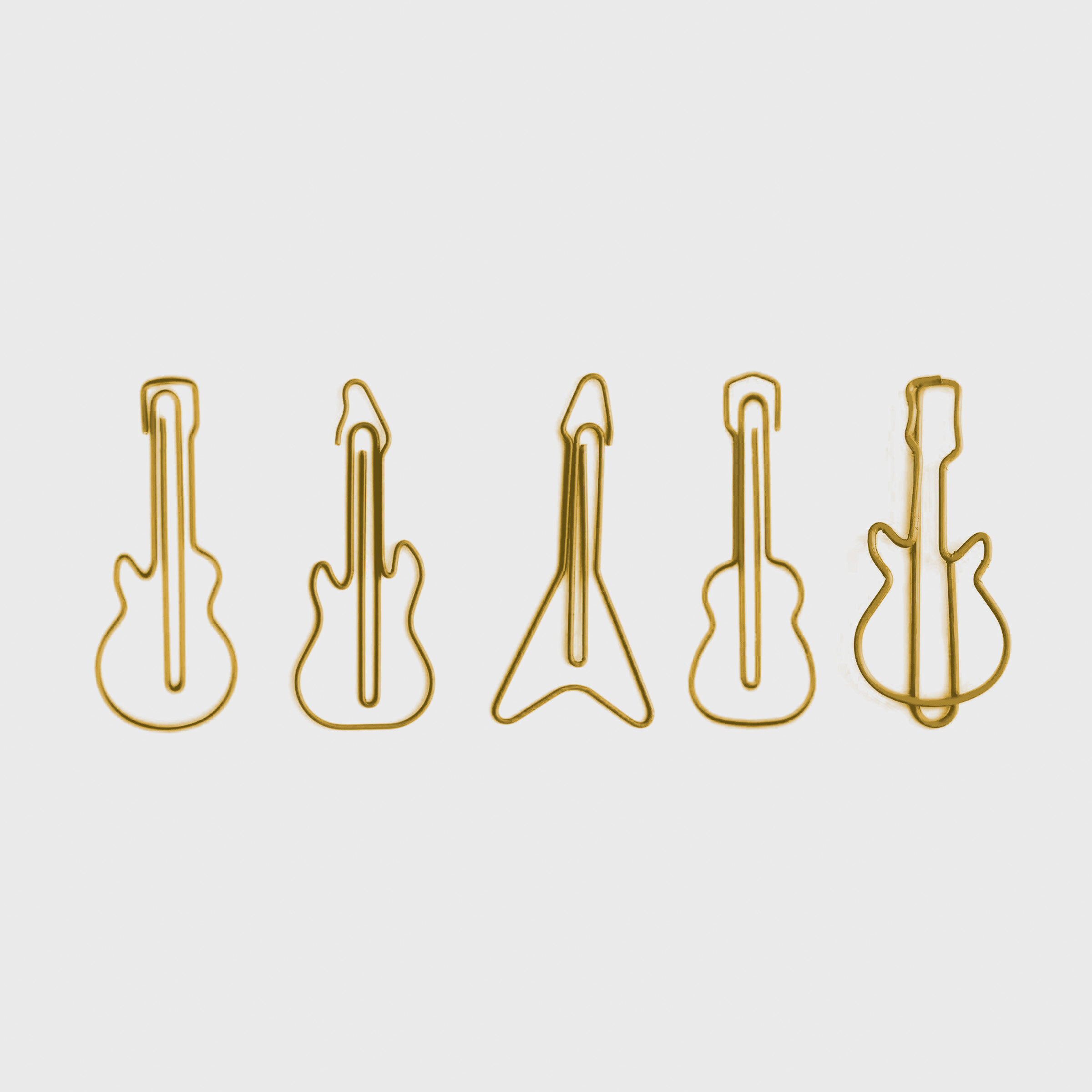 Rockstar, Paperclips, Gold, Guitar, Music, Rock, Jazz, Blues, Stationery