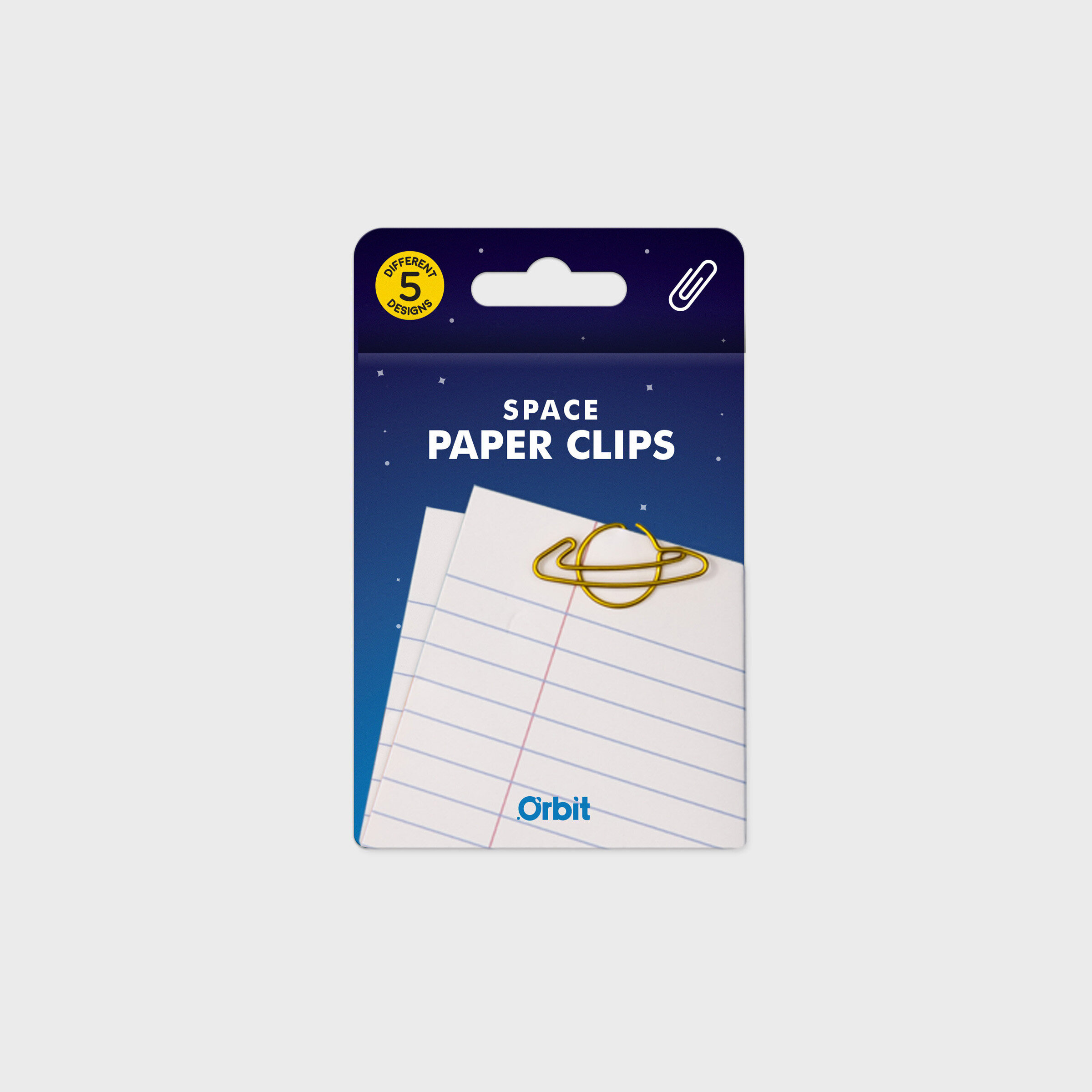 Planet Shaped Paper Clips - cute packaging