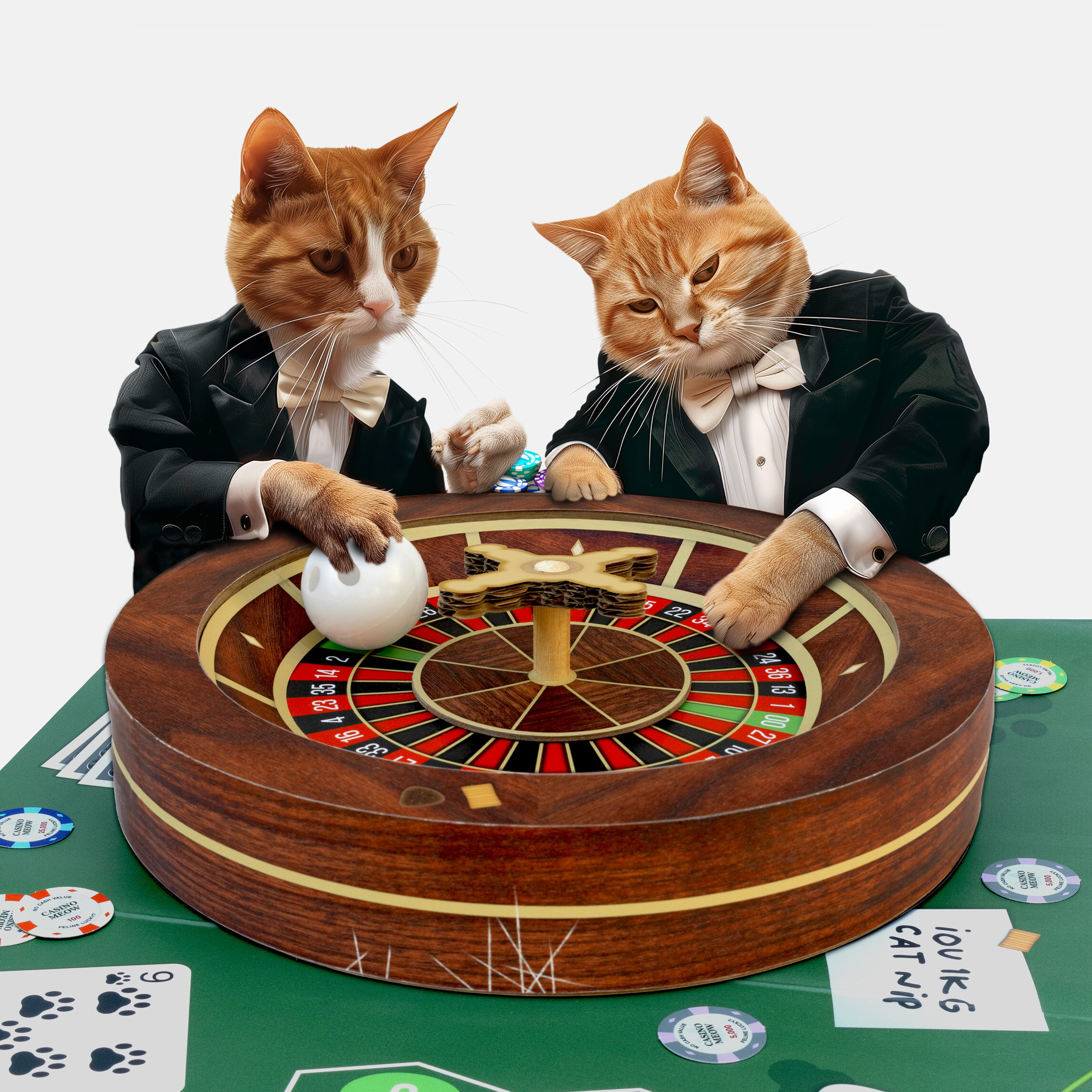 Casino Chips Mat Game Cards Cats Scratcher