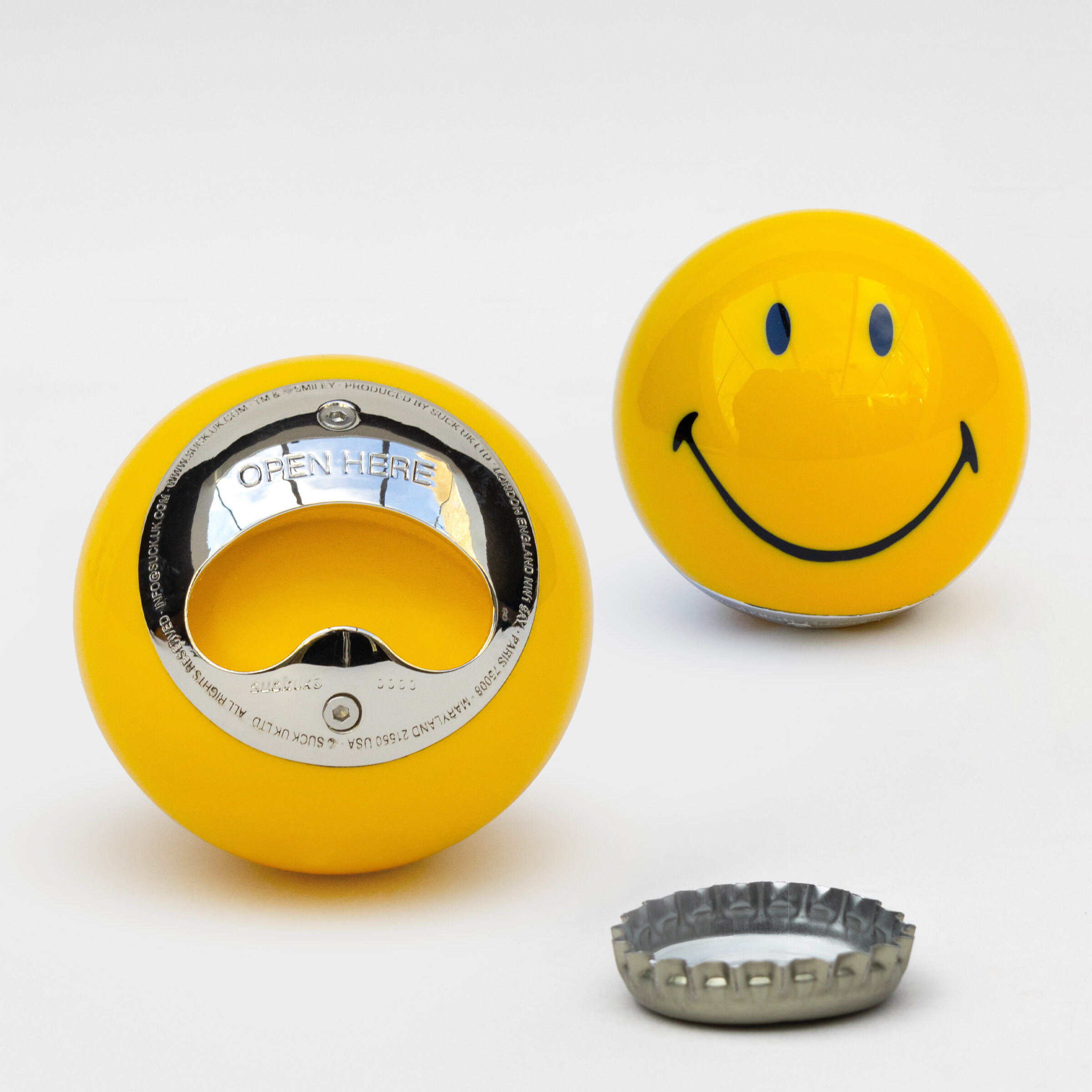 Smiley Bottle Opener, Drink, Beer, Cap, Yellow, Smiley, Happy, Bright