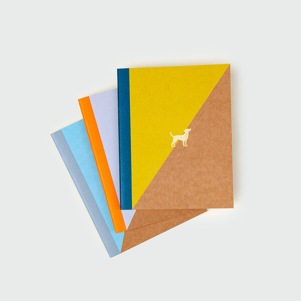 Cat & Dog Notebooks | Screen-printed pack of 3 ruled pocketbooks. Cat & Dog Notebooks | Screen-printed pack of 3 ruled pocketbooks.