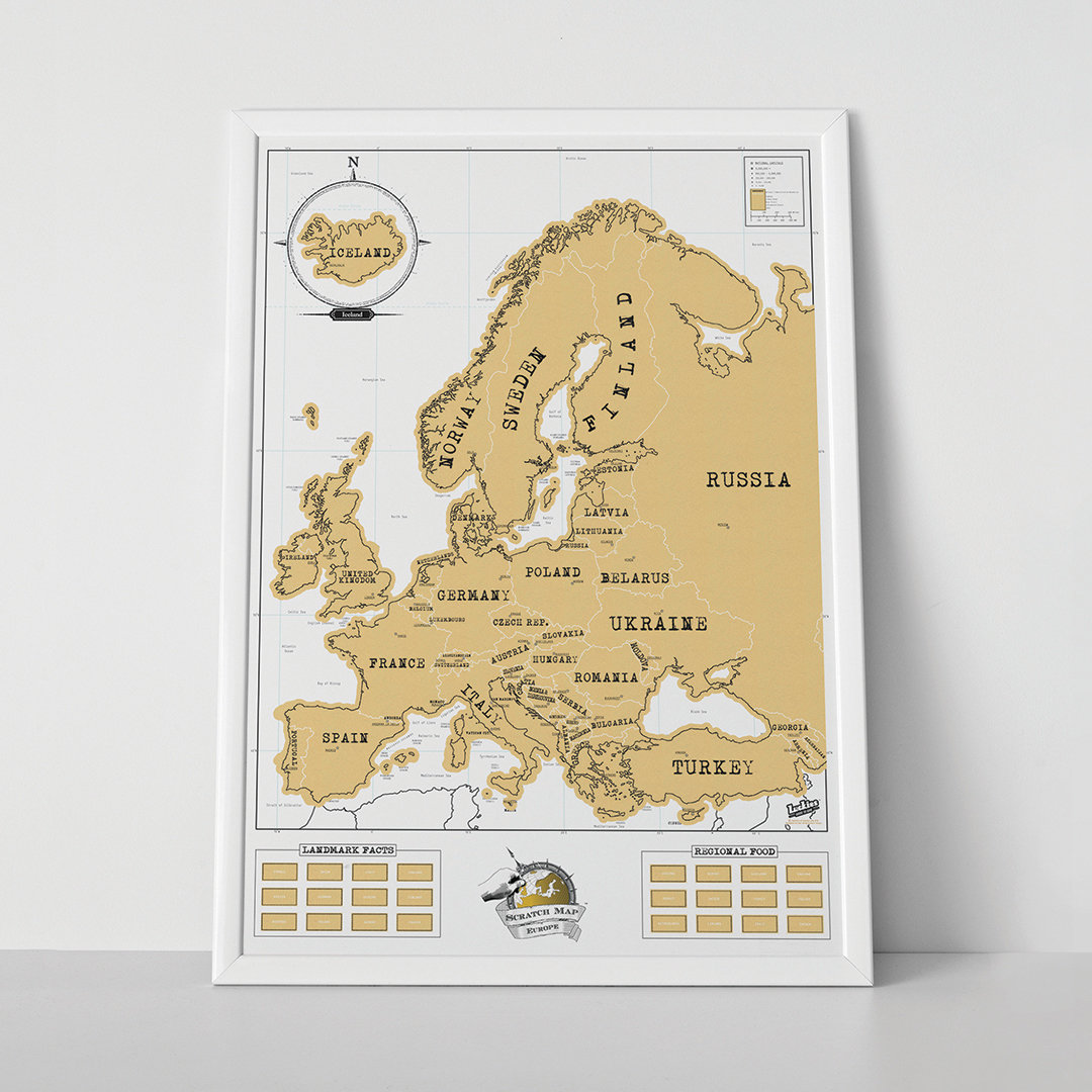 Scratch Europe – Carte d'Europe à gratter Europe Scratch Print