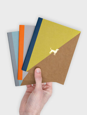 Cat and Dog Note Books, Good Design Works, Three, Gold, Pet