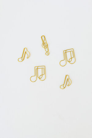 Music, Paper Clips, Gold, Stationery, Notes