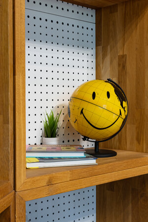 Smiley Globe on shelf